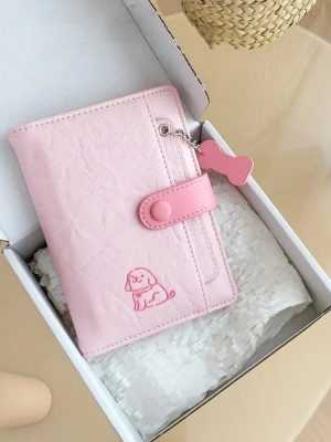 Cute Puppy Passport Holder – PU Leather Travel Wallet & Card Storage Bag